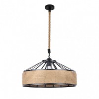 Distribuidor - Lâmpadas Diversas | Colgantes Rustica | COLGANTE GRAN. CAÑA 1XE27 NEGRO CUERDA DE CAÑAMO REGX50X50 CM Ref: 151995009